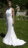 t Ivory Mermaid style beaded high neck dress.  $2500 Original Price