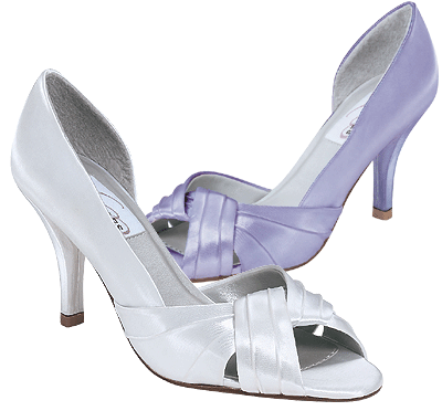 Bridal White Satin Dyeable pumps for weddings
