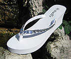 Rhinestone square flip flops