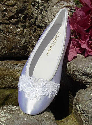 white satin slippers