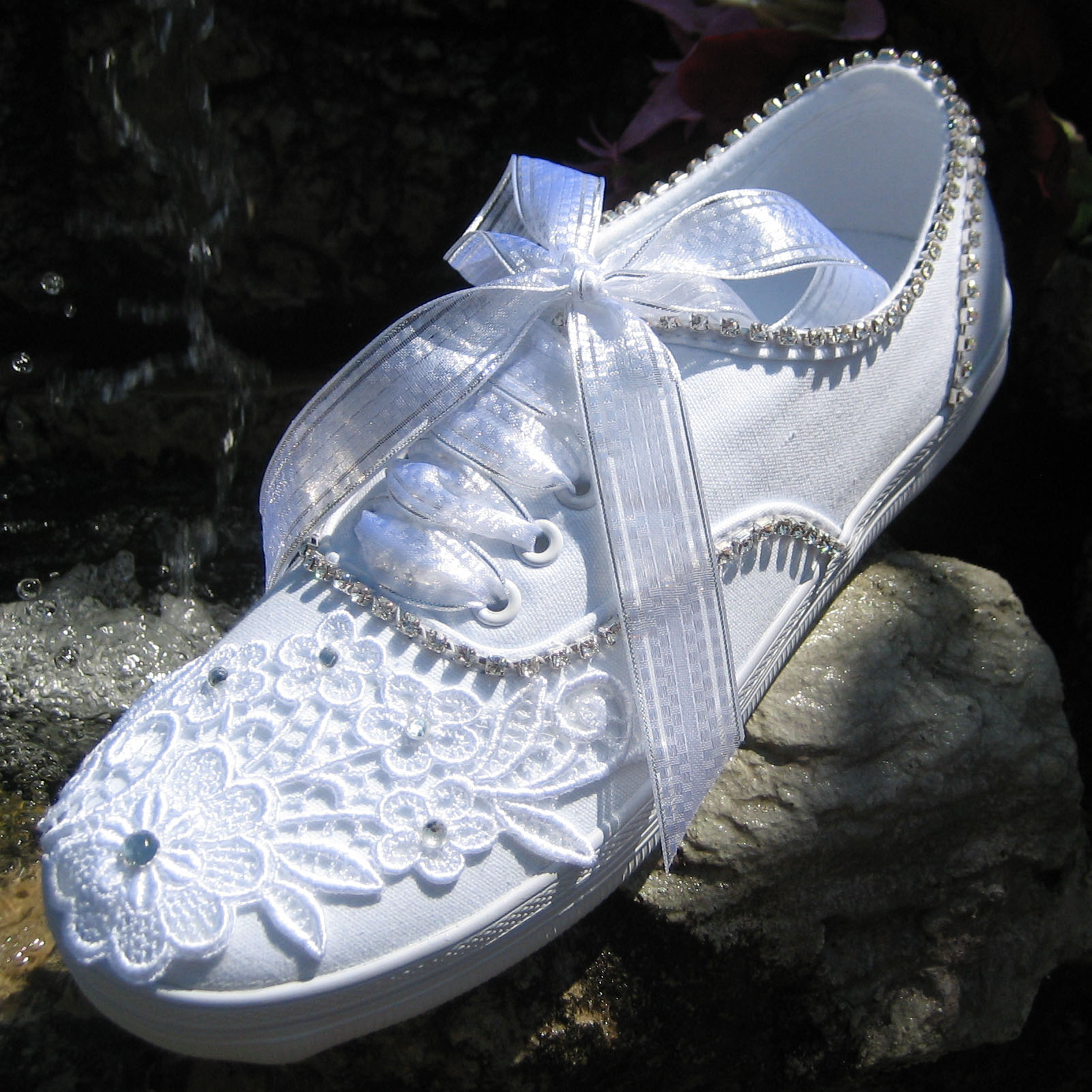 Vans style Rhinestone Bridal Tennis Shoes