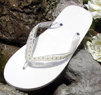 ivory flip flops for bride