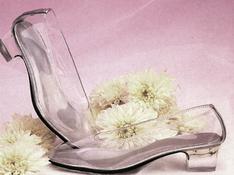 Children's bridal clear vinyl cinderella slipper pumps