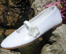 Children's white sequin cinderella ballet slippers 