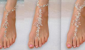 Rhinestone, Pearl, and Crystal Bridal Foot Jewelry for the bride
