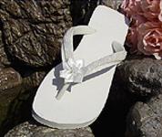  Ivory Bridal Flip Flops with beading for Weddings