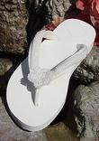 Light Ivory Bridal Flip Flops with pearls for weddings