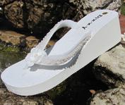  Ivory Bridal Flip Flops with beading for Weddings