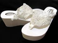 Platform Pearl and lace flip flops for Brides