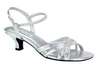 Silver Metallic low heel sandals