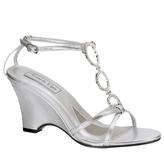 Satin Wedge Sandal with Rhienstoens