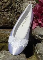 Dyeable Satin Ballet Slippers with applique  for weddings