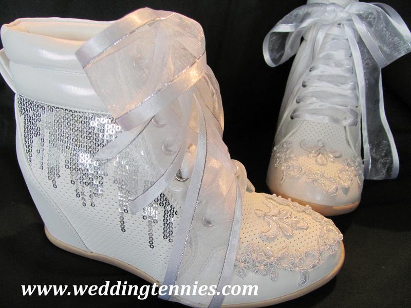 Platform Tennis Shoes with Sequins